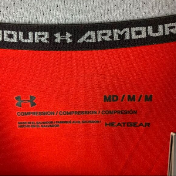 NWT Under Armour Men's Red HeatGear Compression T-Shirt Short Sleeves Sz Medium - Picture 5 of 6
